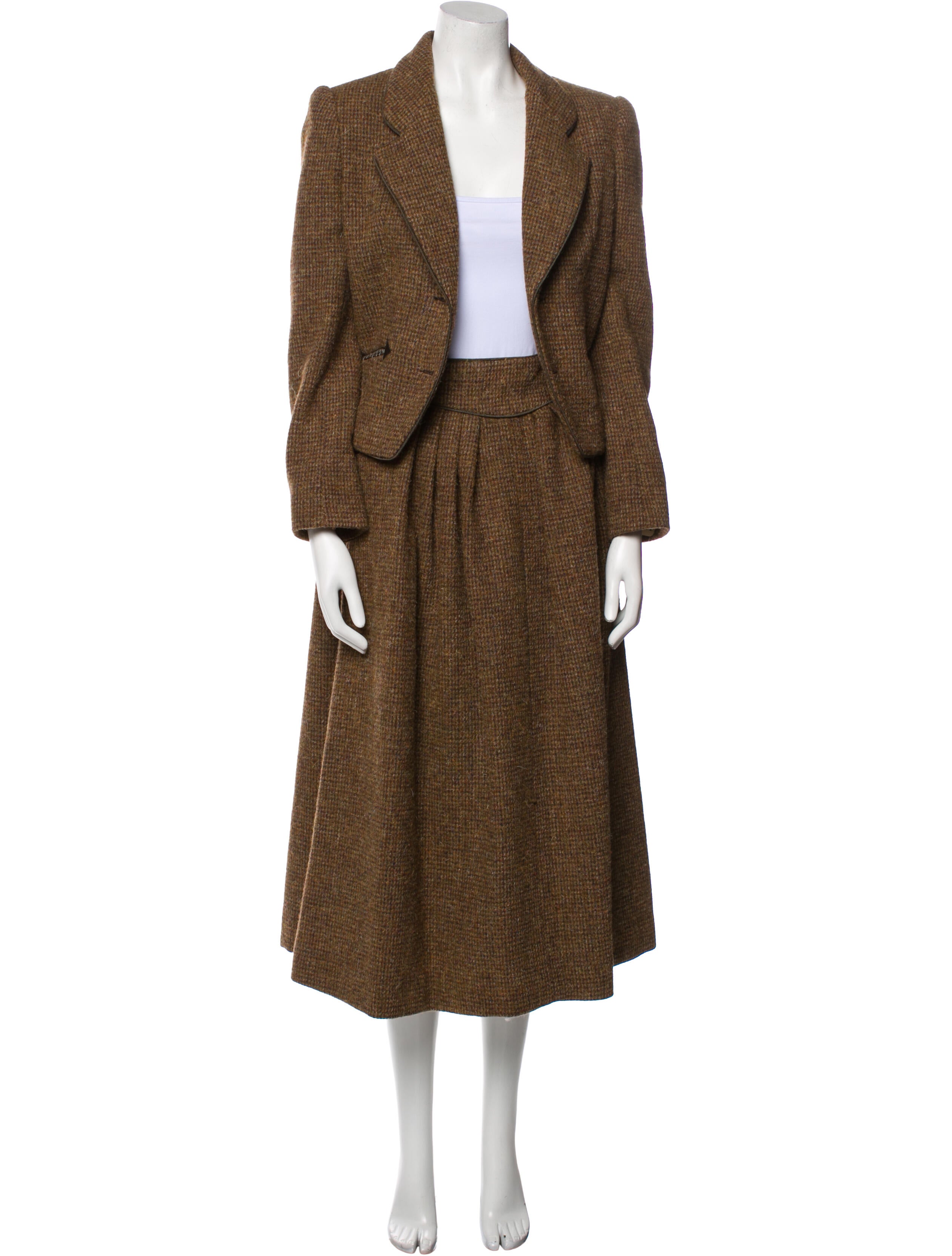 Oscar de la Renta Tweed Pattern Skirt Set