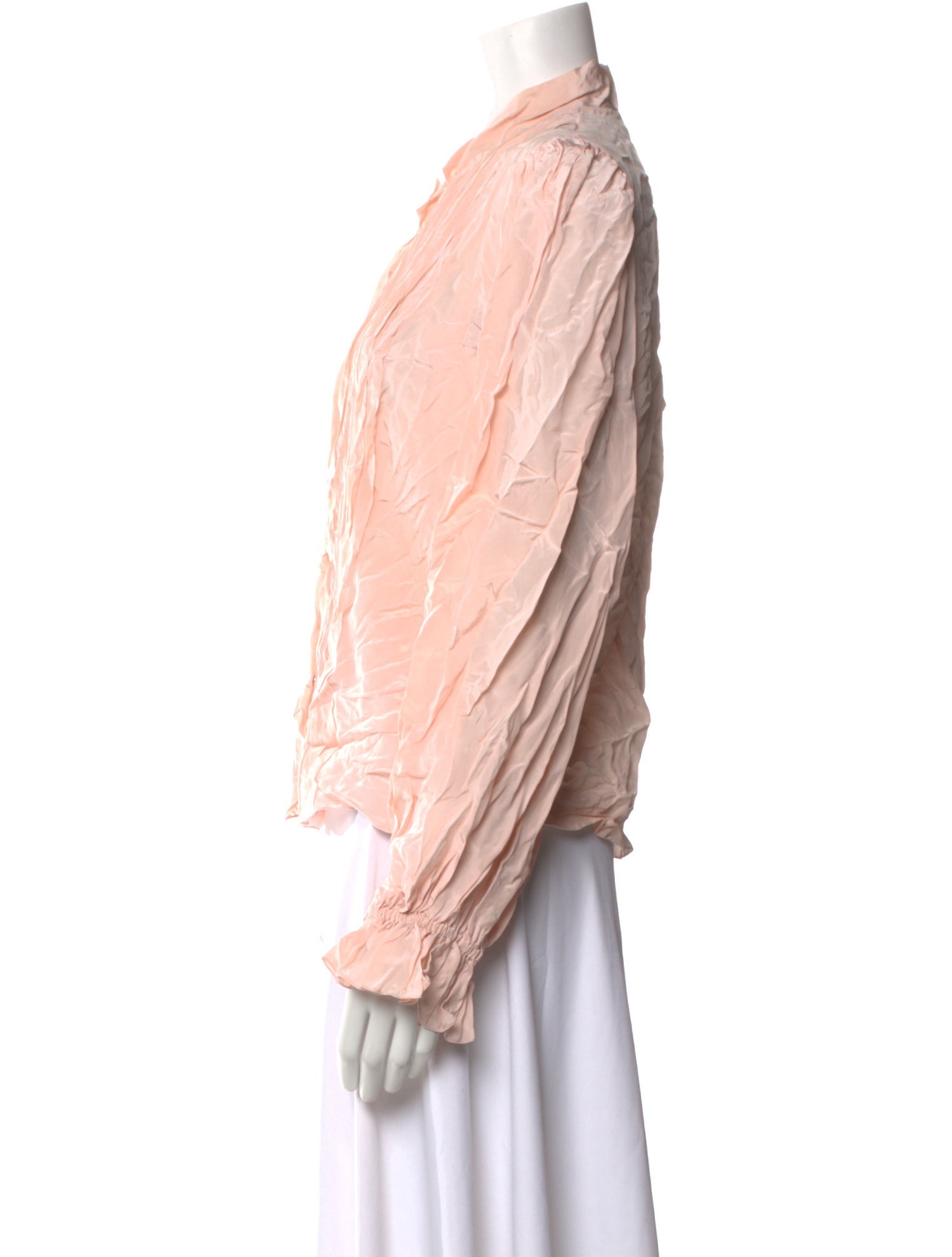 Oscar de la Renta Silk V-Neck Blouse