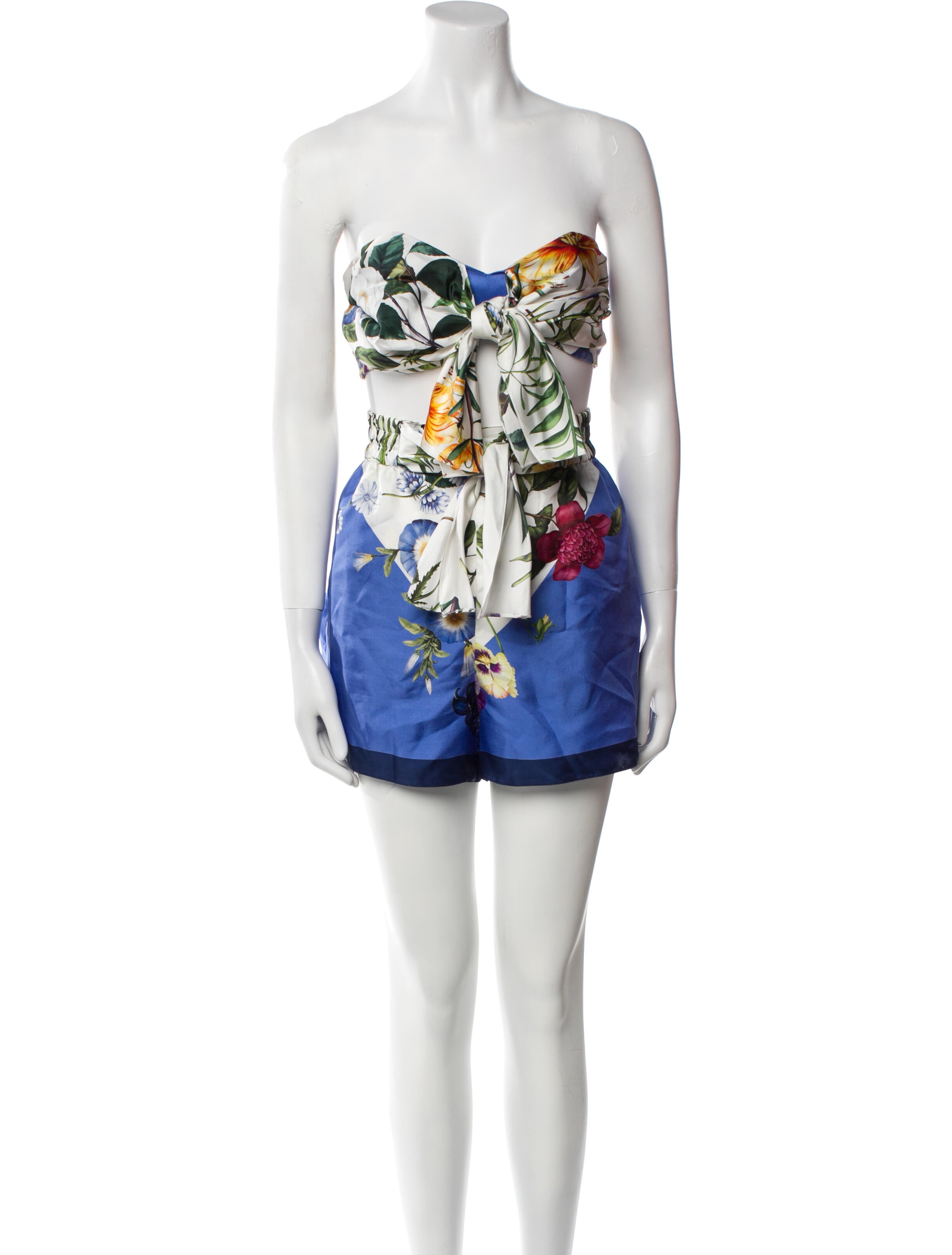 Oscar de la Renta Silk Printed Short Set