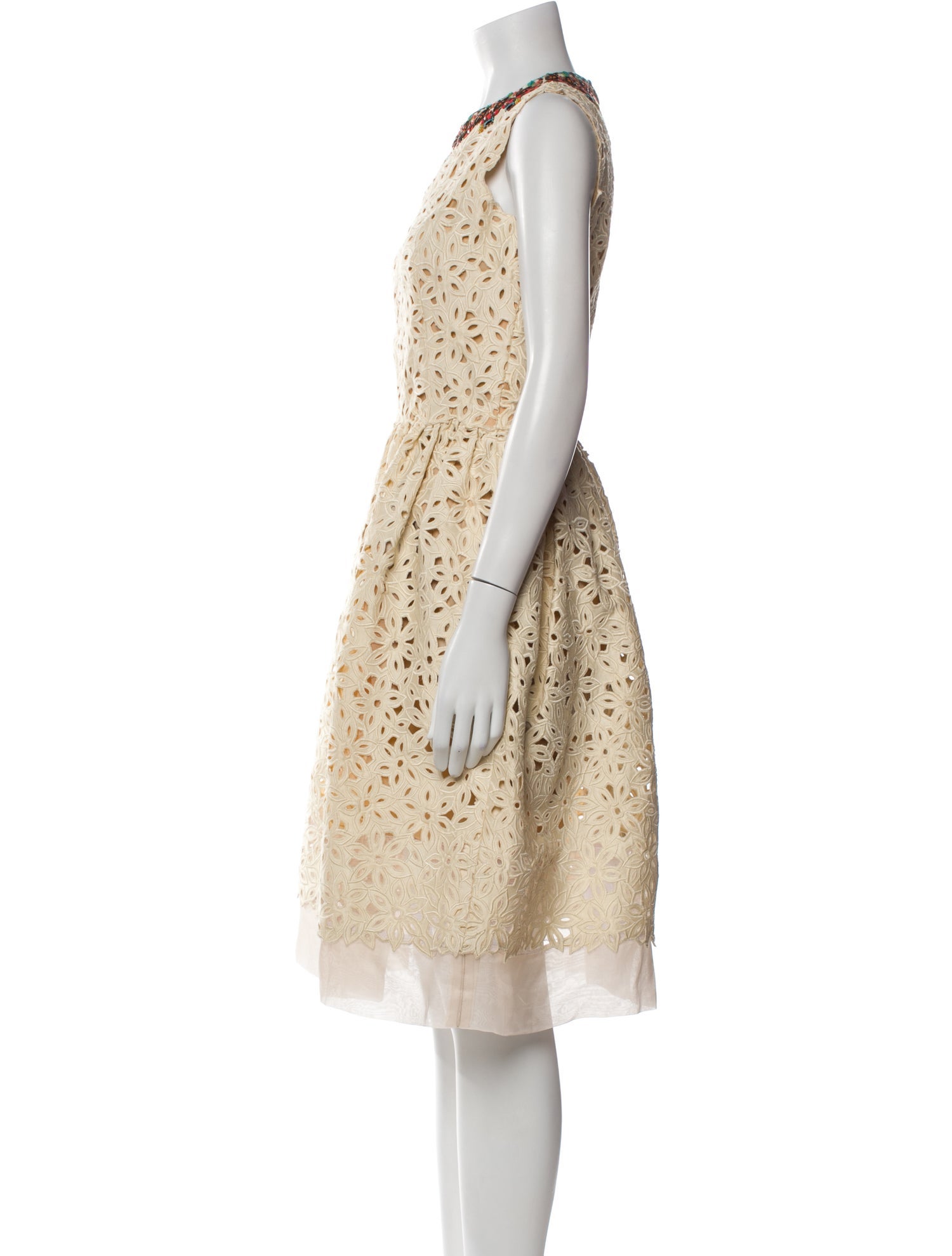 Oscar de la Renta Lace Pattern Midi Length Dress