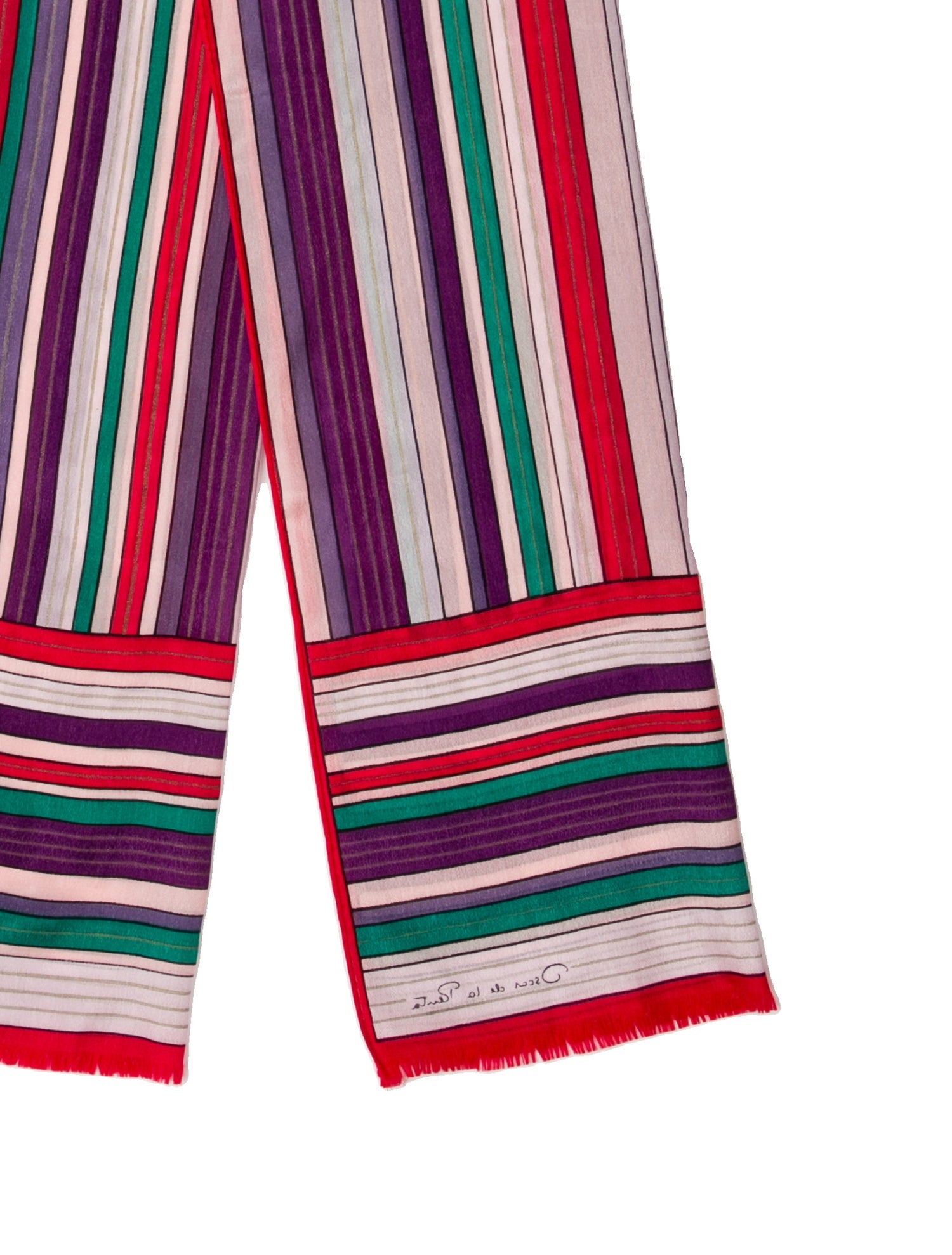 Oscar de la Renta Silk Striped Scarf