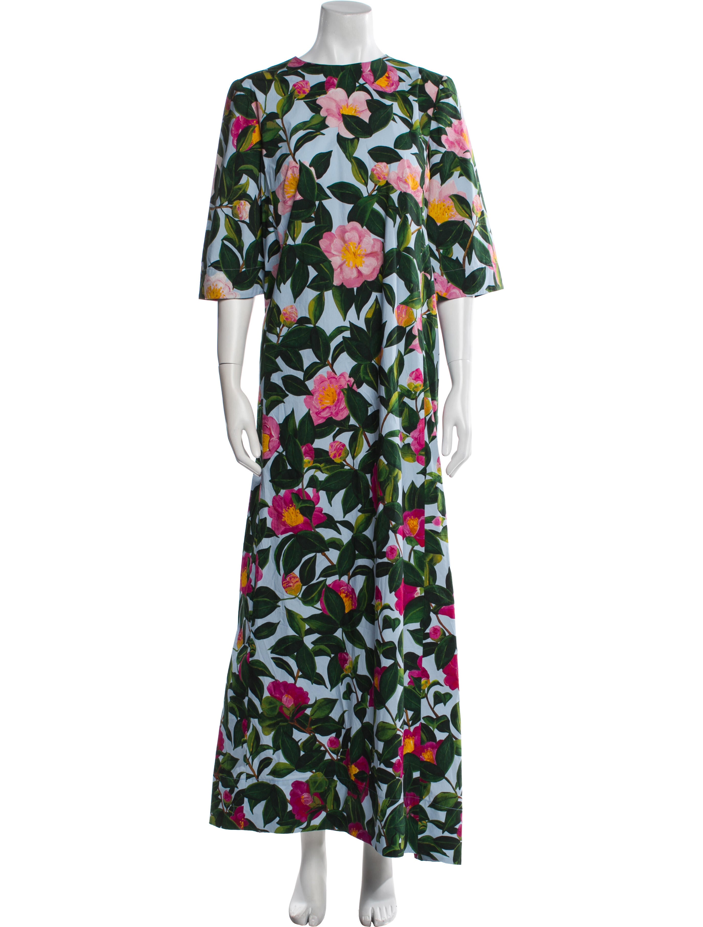 Oscar de la Renta Floral Print Long Dress