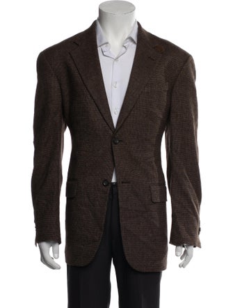 Oscar de la Renta Lambswool Polka Dot Print Blazer