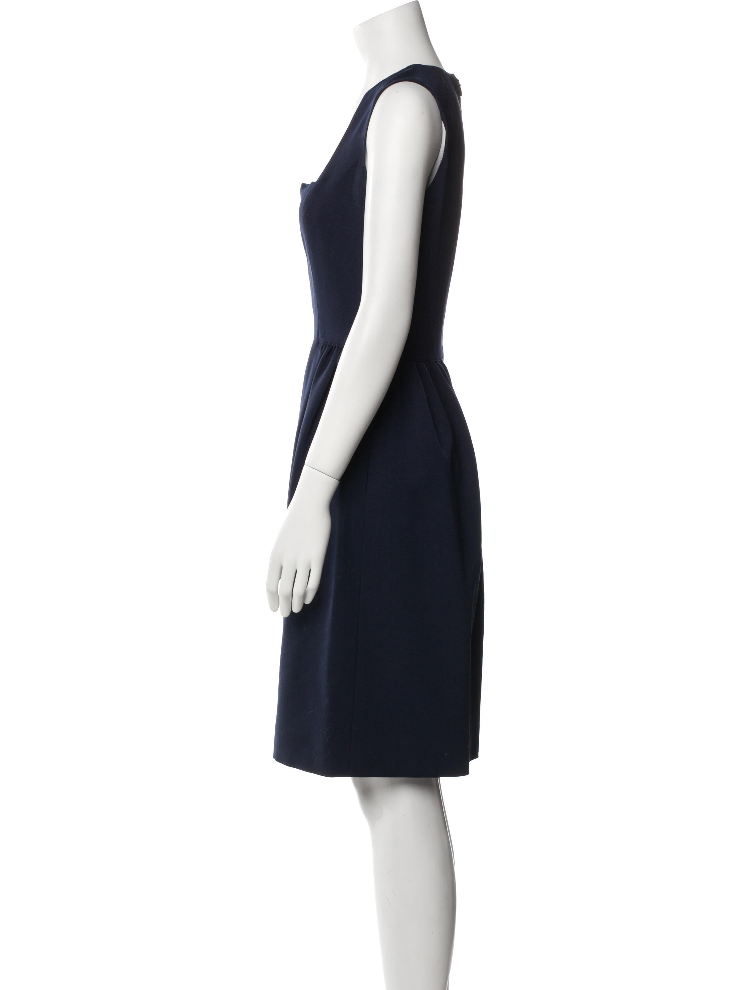 Oscar de la Renta Wool Knee-Length Dress