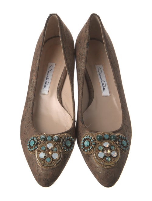Oscar de la Renta Crystal Embellishments Ballet Flats
