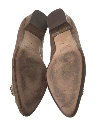 Oscar de la Renta Crystal Embellishments Ballet Flats