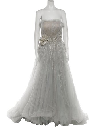 Oscar de la Renta Strapless Long Dress