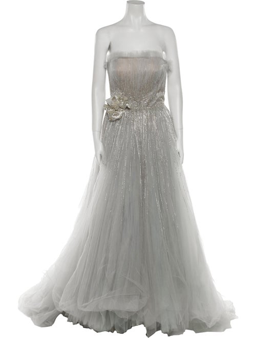 Oscar de la Renta Strapless Long Dress