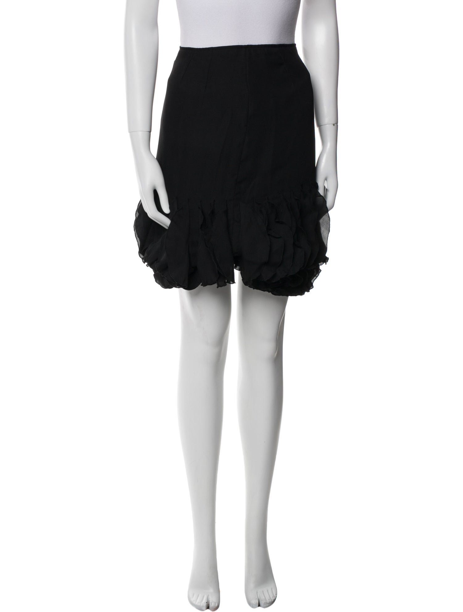 Oscar de la Renta Ruffle Embellishment Knee-Length Skirt