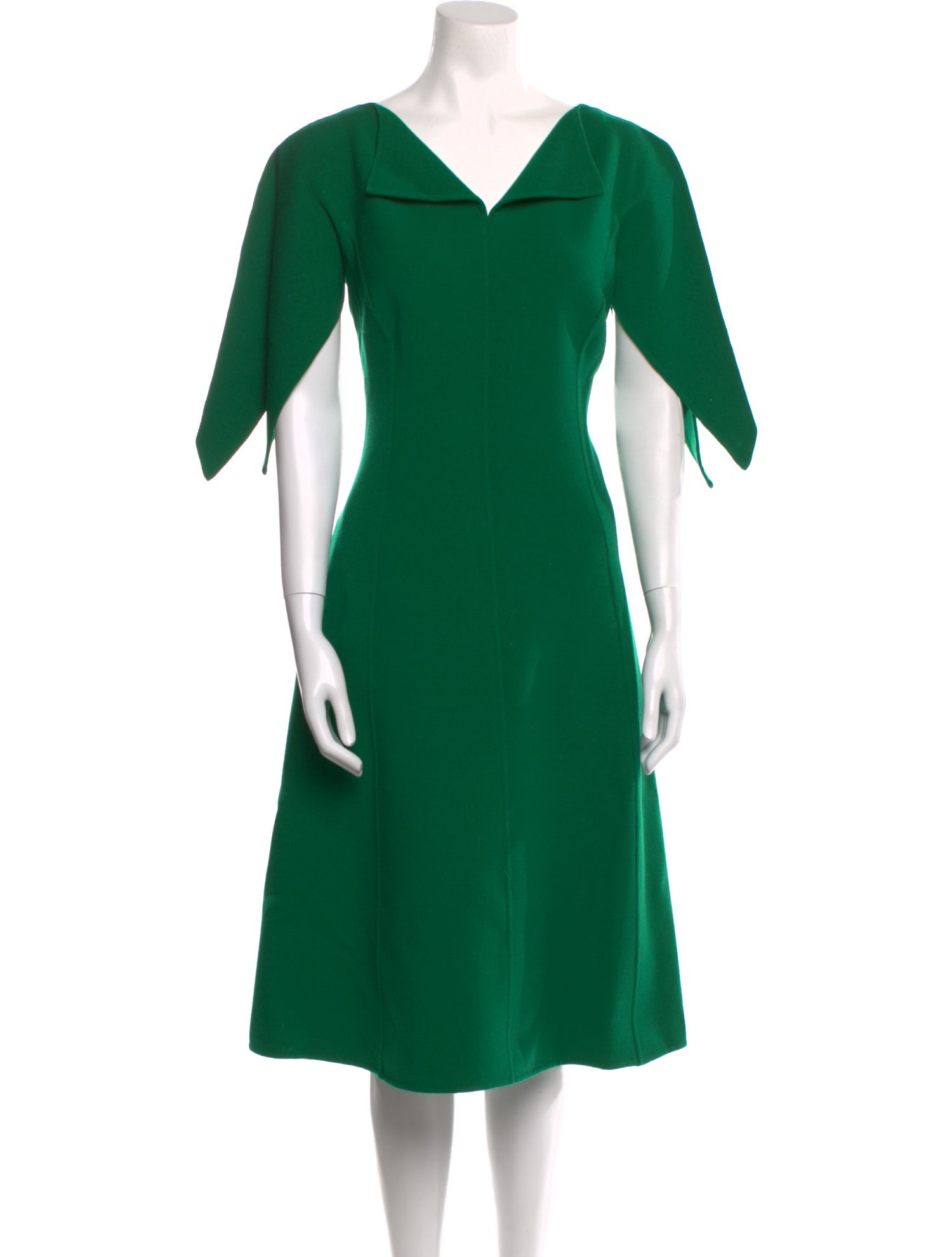 Oscar de la Renta Virgin Wool Midi Length Dress