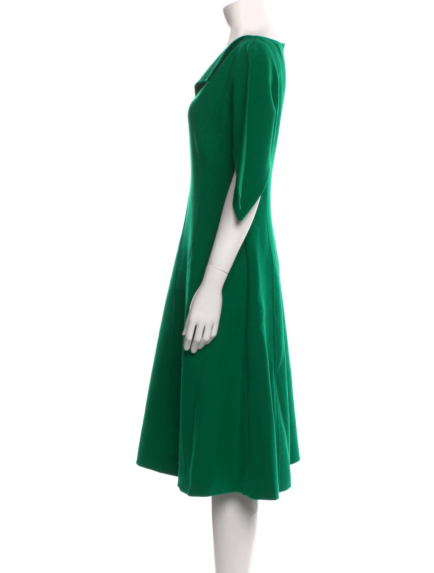 Oscar de la Renta Virgin Wool Midi Length Dress