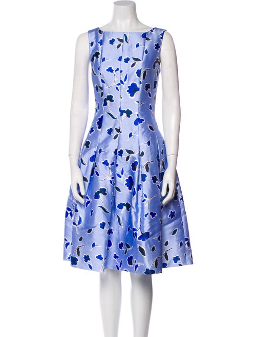 Oscar de la Renta Floral Print Knee-Length Dress