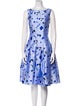 Oscar de la Renta Floral Print Knee-Length Dress