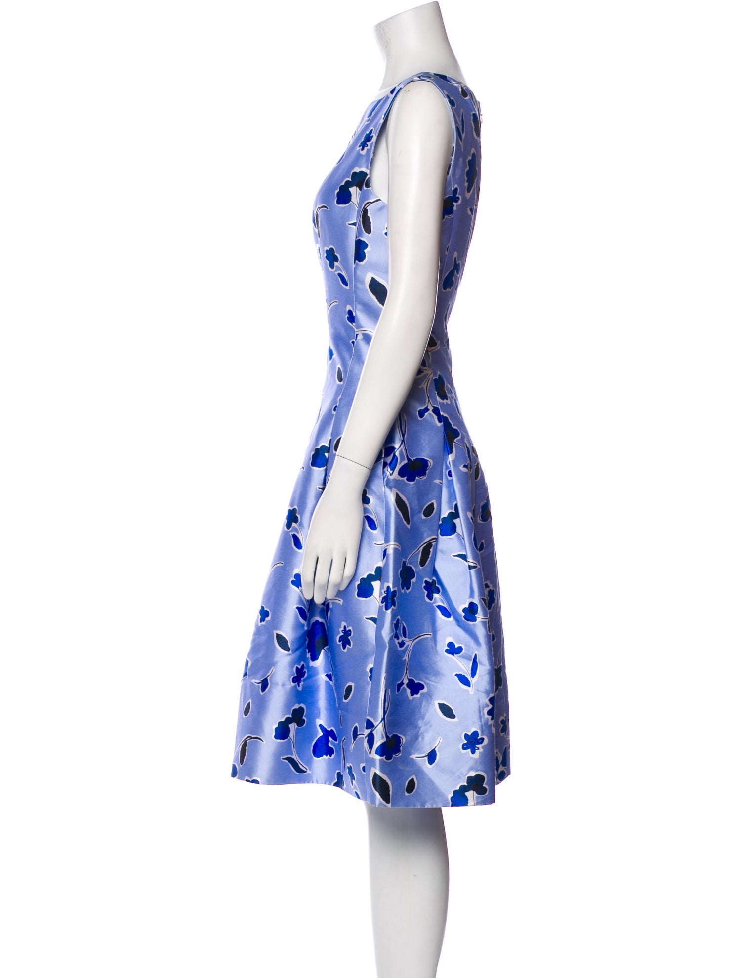Oscar de la Renta Floral Print Knee-Length Dress