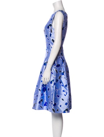 Oscar de la Renta Floral Print Knee-Length Dress