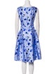 Oscar de la Renta Floral Print Knee-Length Dress