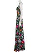 Oscar de la Renta Printed Square Neckline Jumpsuit