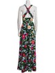 Oscar de la Renta Printed Square Neckline Jumpsuit