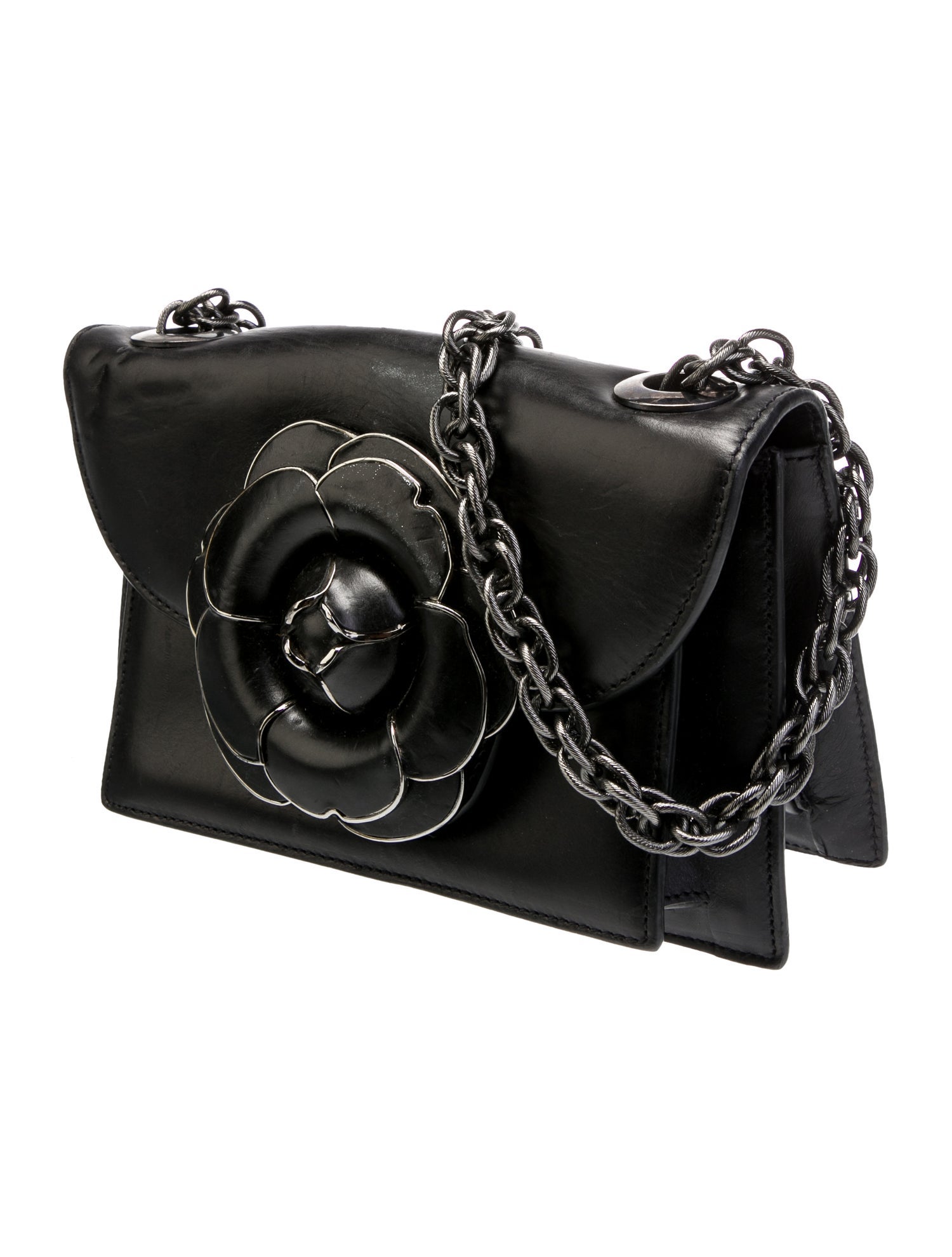 Oscar de la Renta Leather Tro Small