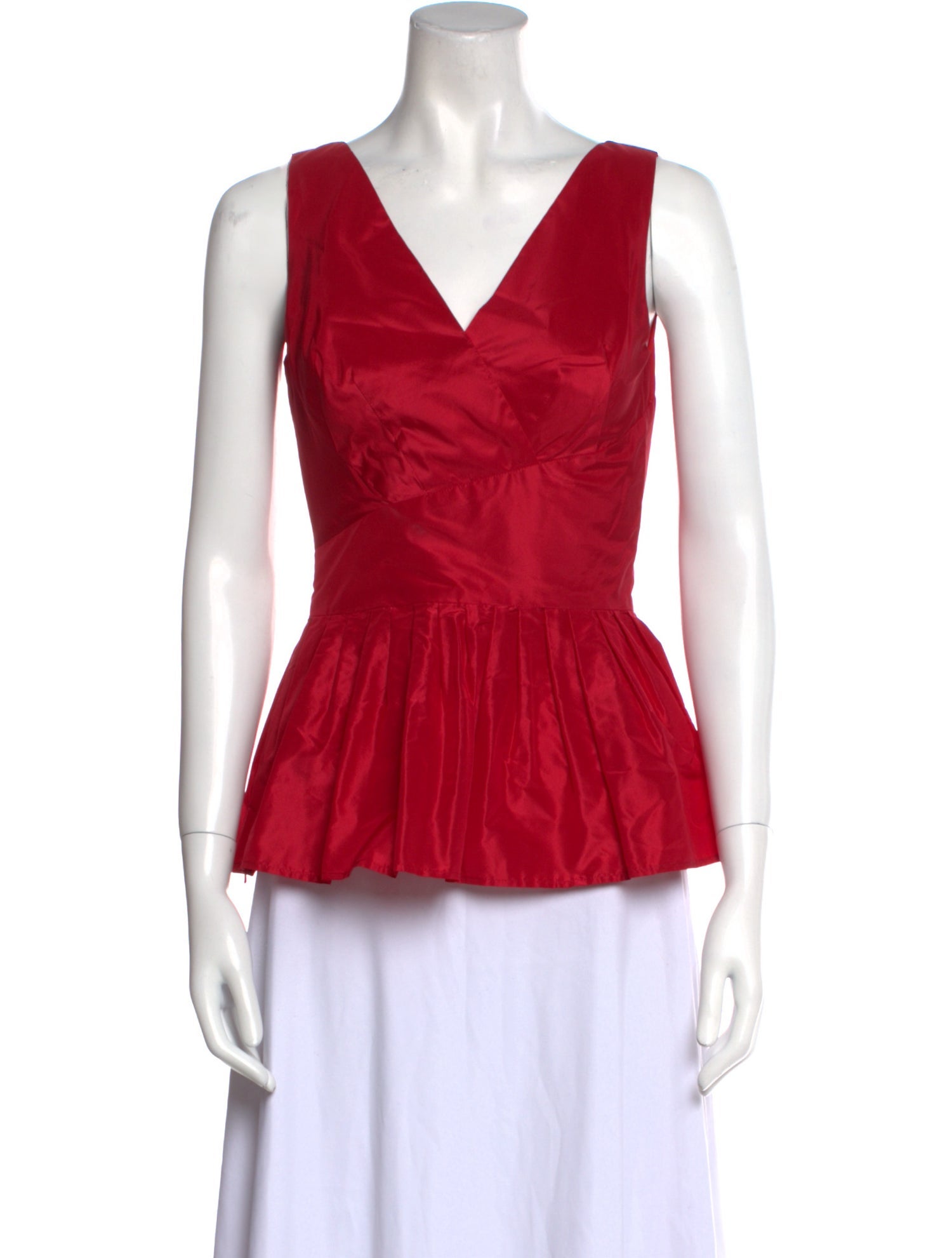 Oscar de la Renta Silk V-Neck Top