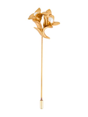 Oscar de la Renta Faux Pearl Stick Pin