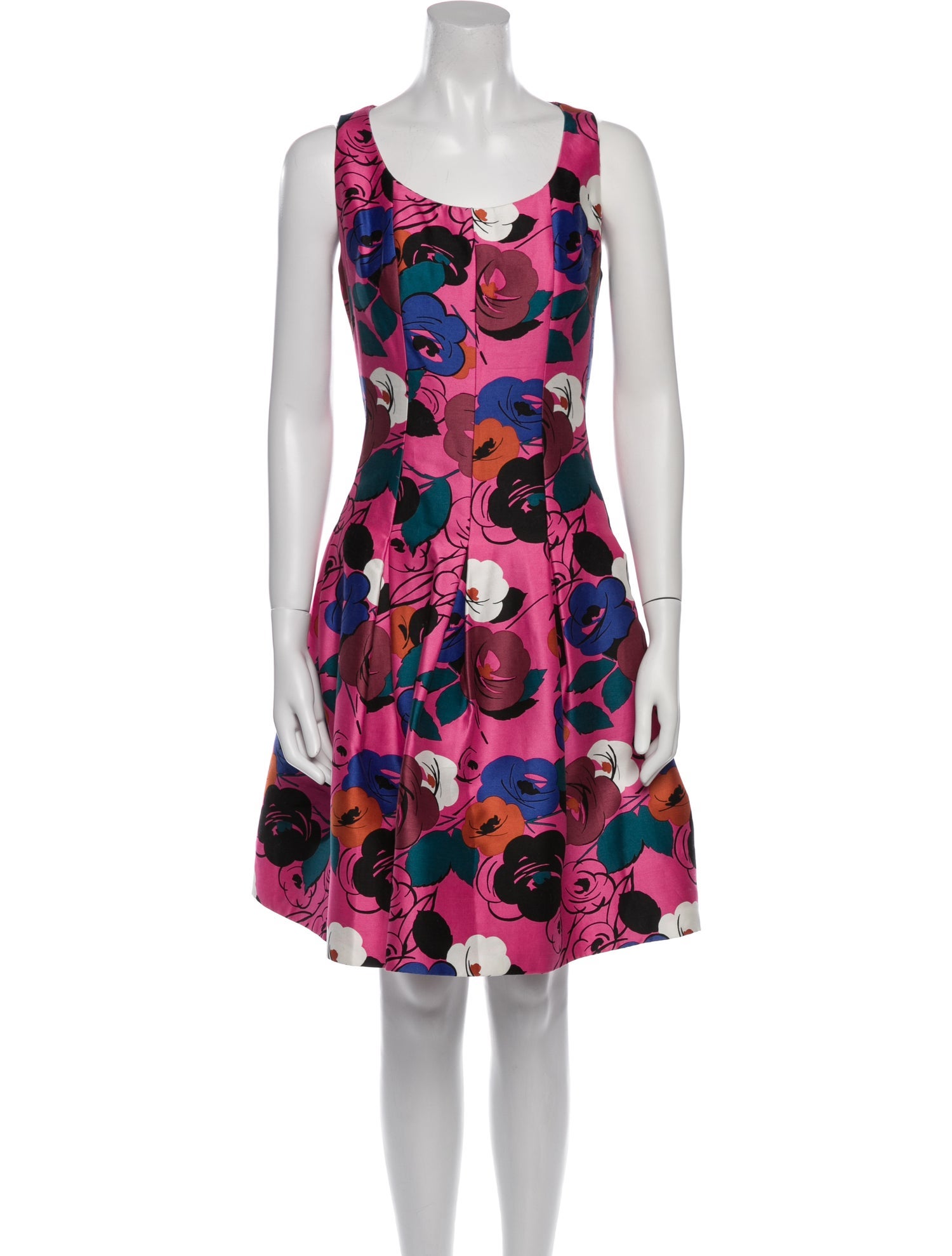 Oscar de la Renta Floral Print Knee-Length Dress