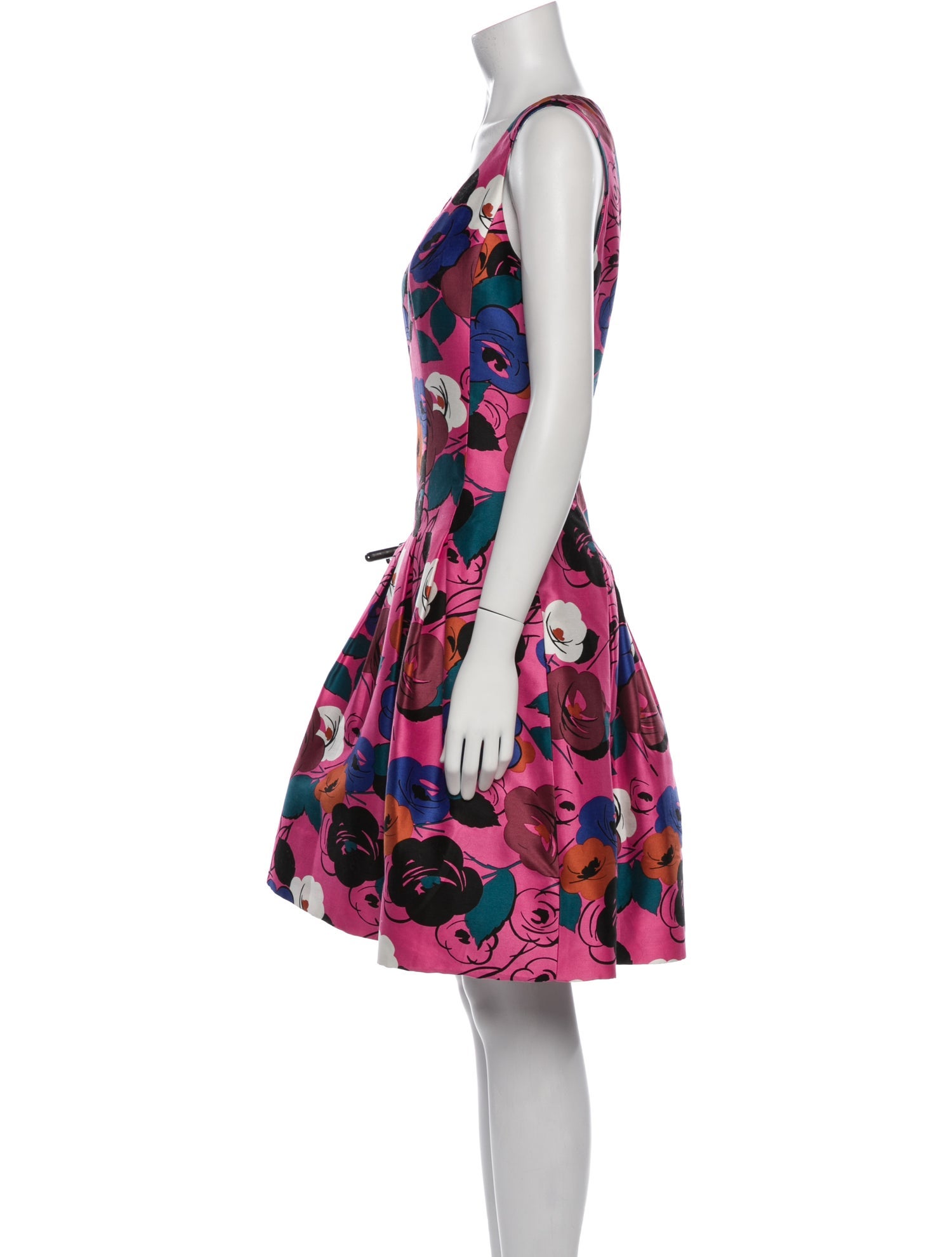 Oscar de la Renta Floral Print Knee-Length Dress