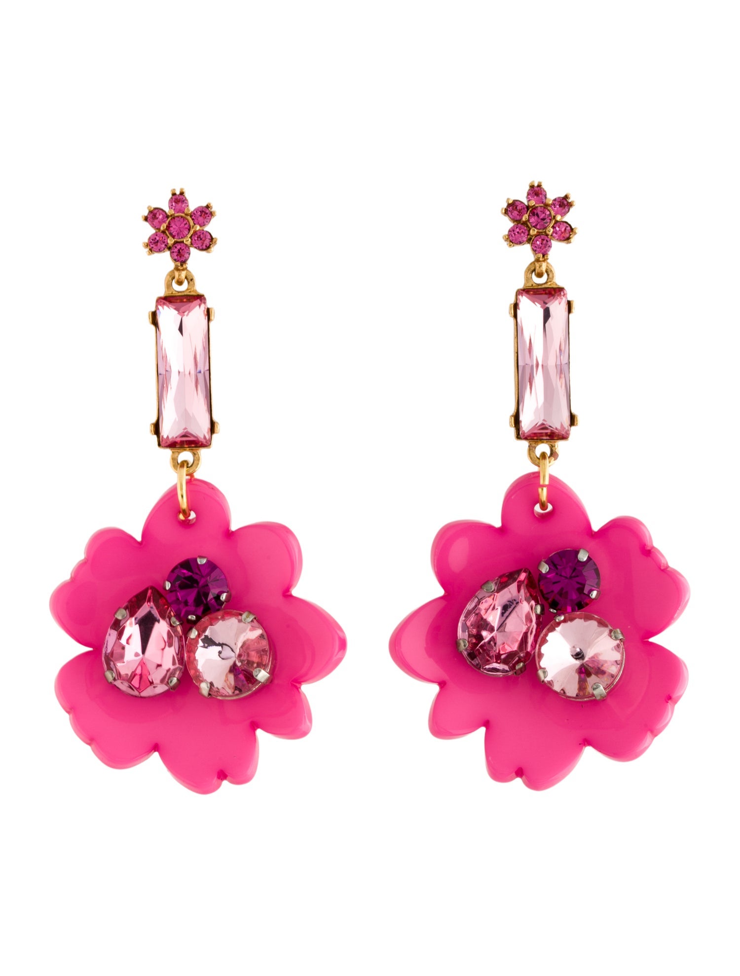 Oscar de la Renta Crystal & Resin Drop Earring