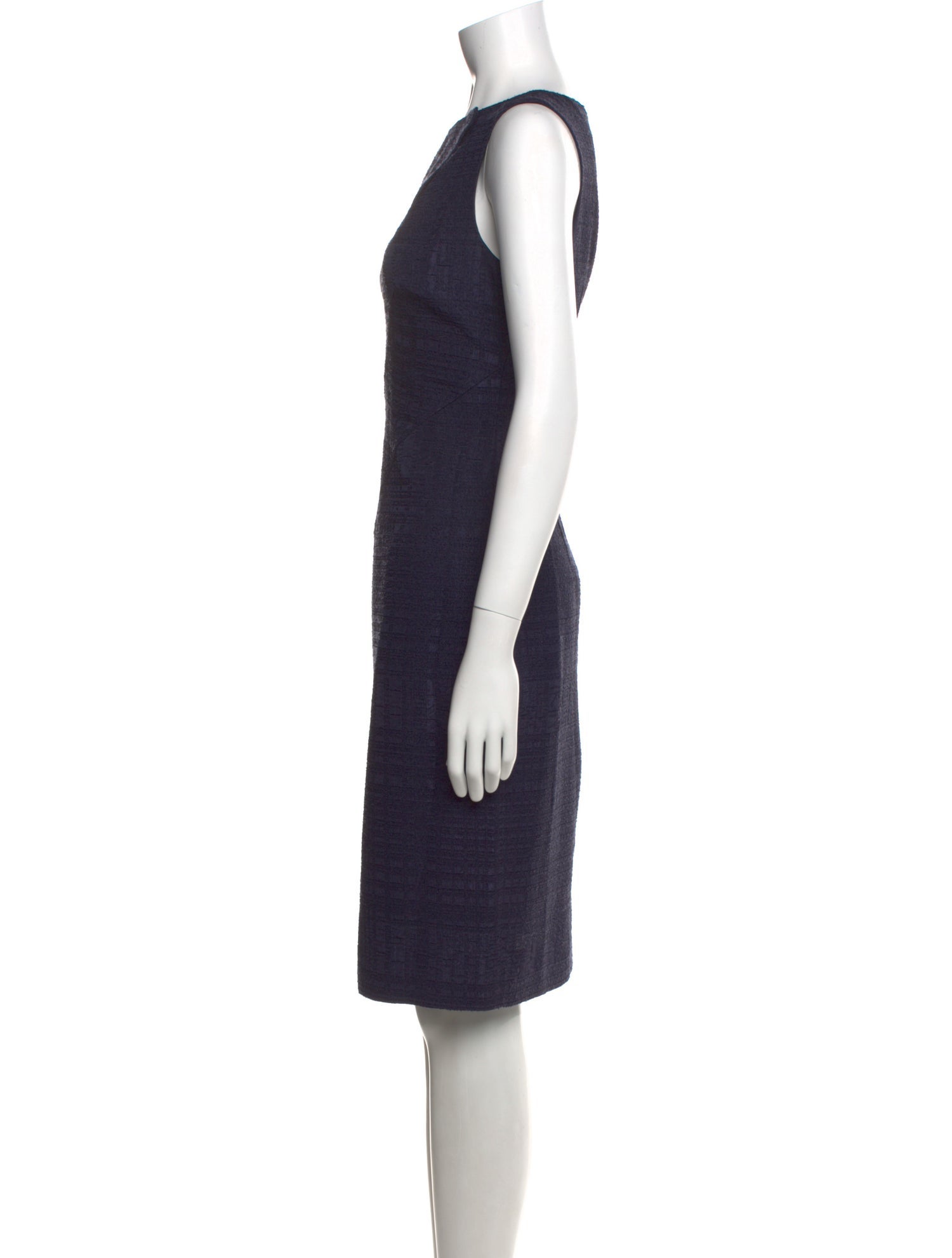 Oscar de la Renta Bateau Neckline Knee-Length Dress