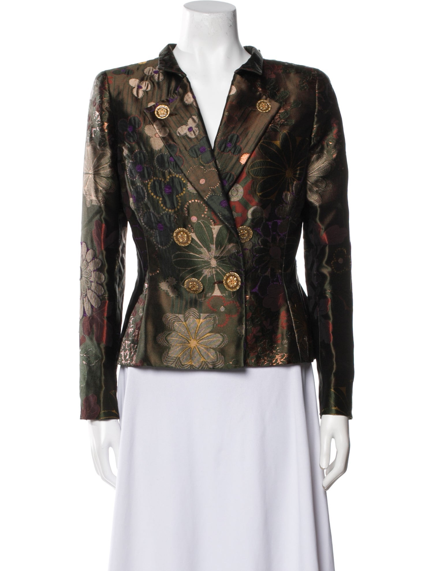 Oscar de la Renta Floral Print Blazer