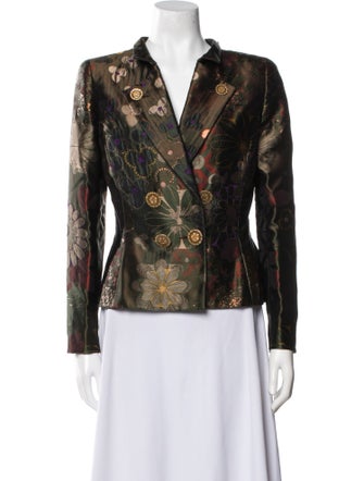 Oscar de la Renta Floral Print Blazer