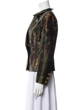 Oscar de la Renta Floral Print Blazer