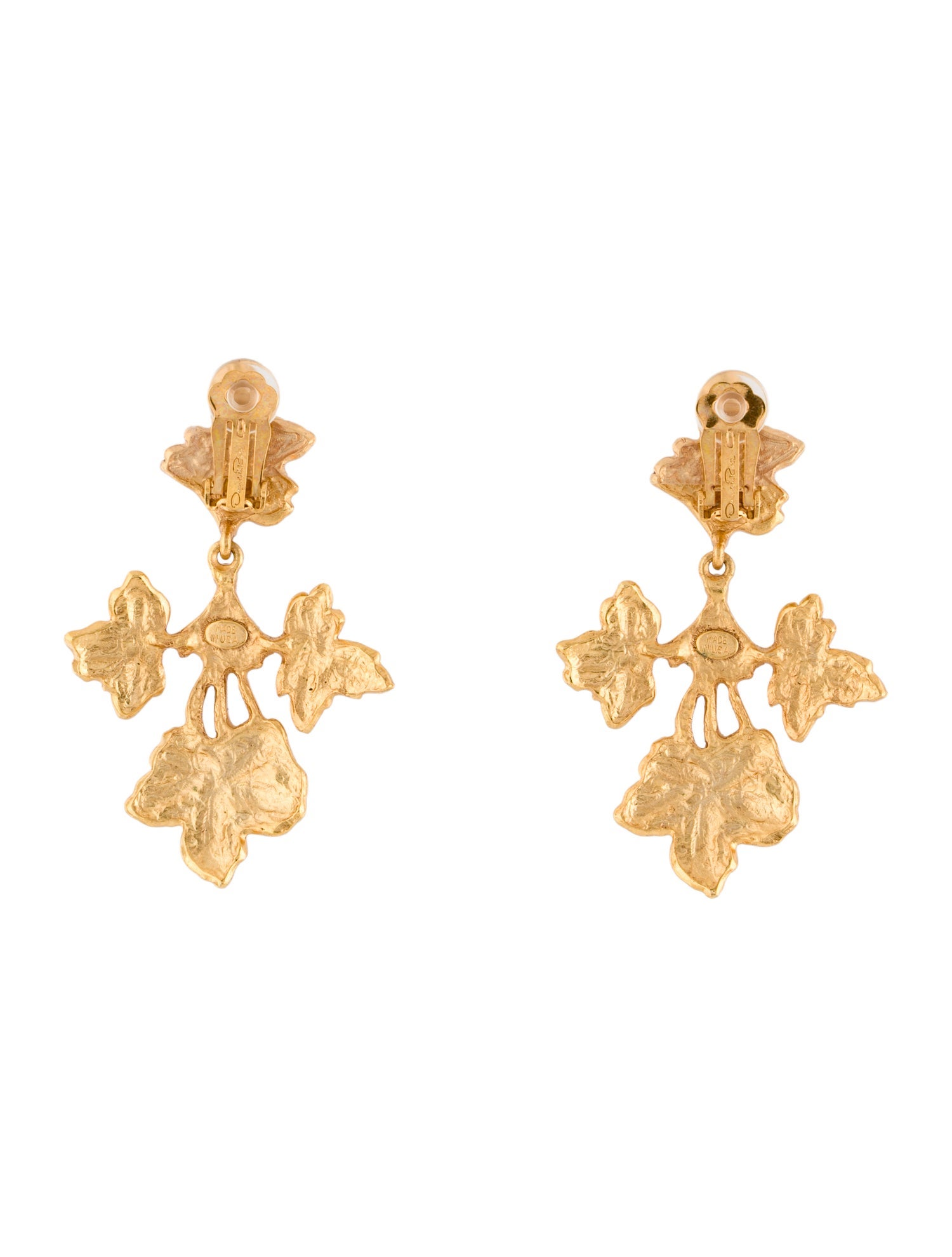 Oscar de la Renta Branch Drop Clip-On Earrings