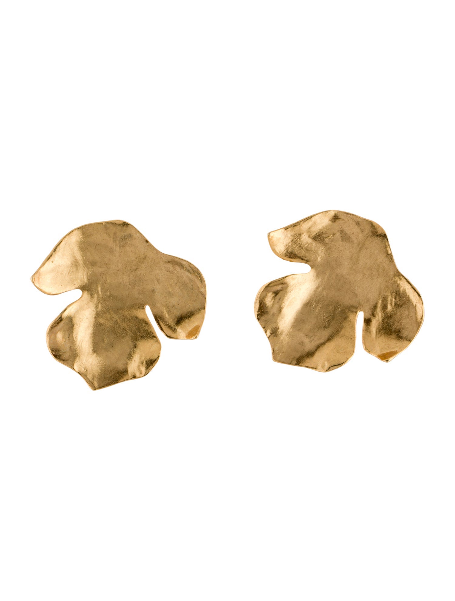 Oscar de la Renta Leaf Drop Clip-On Earrings