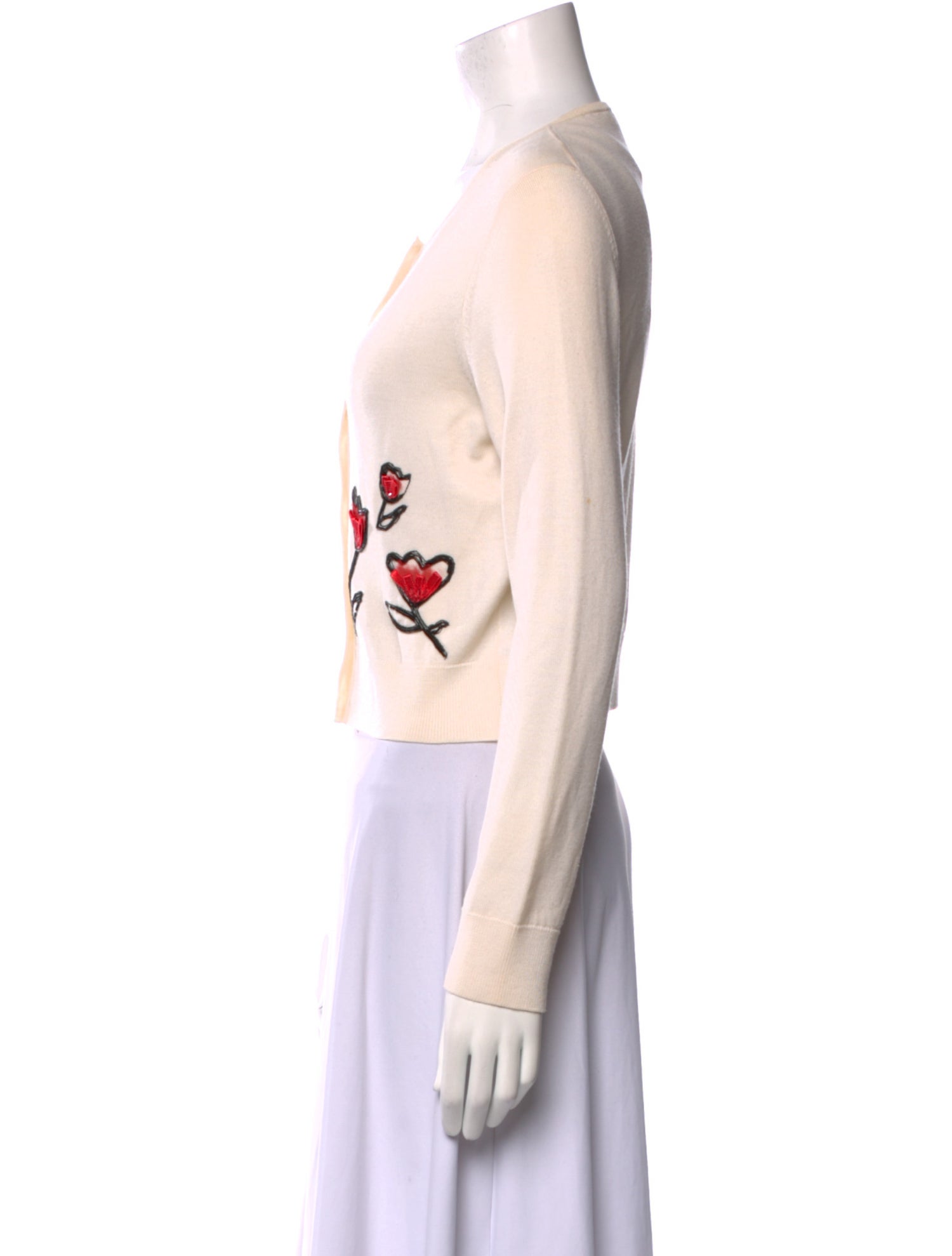 Oscar de la Renta Virgin Wool Graphic Print Sweater