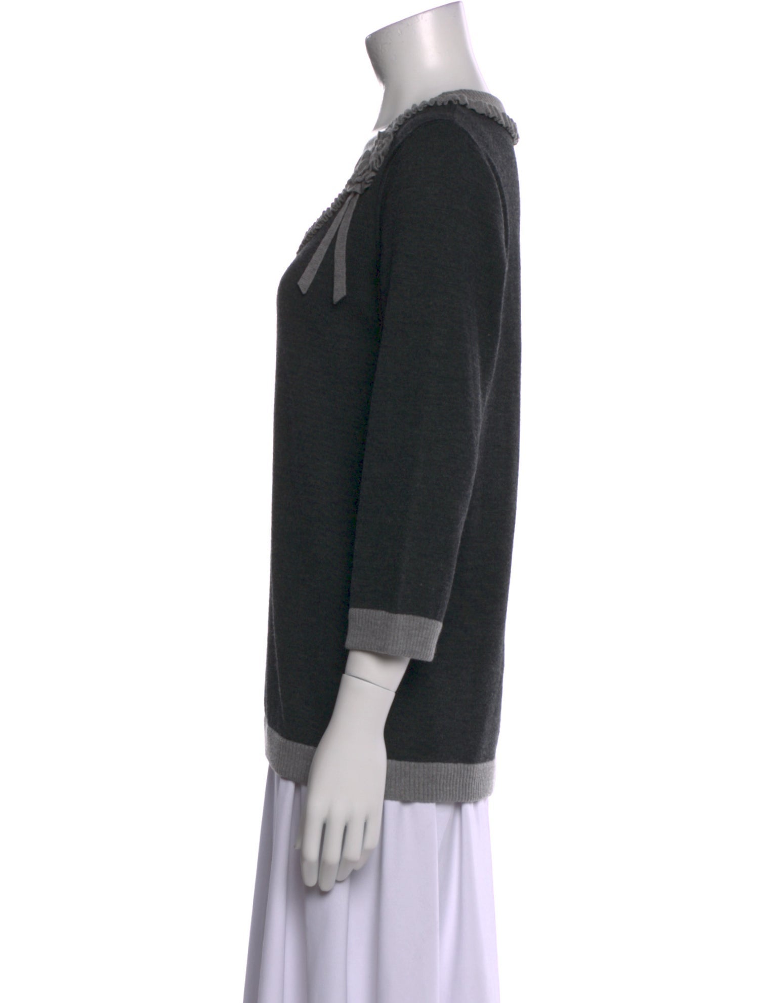 Oscar de la Renta Merino Wool Scoop Neck Sweater