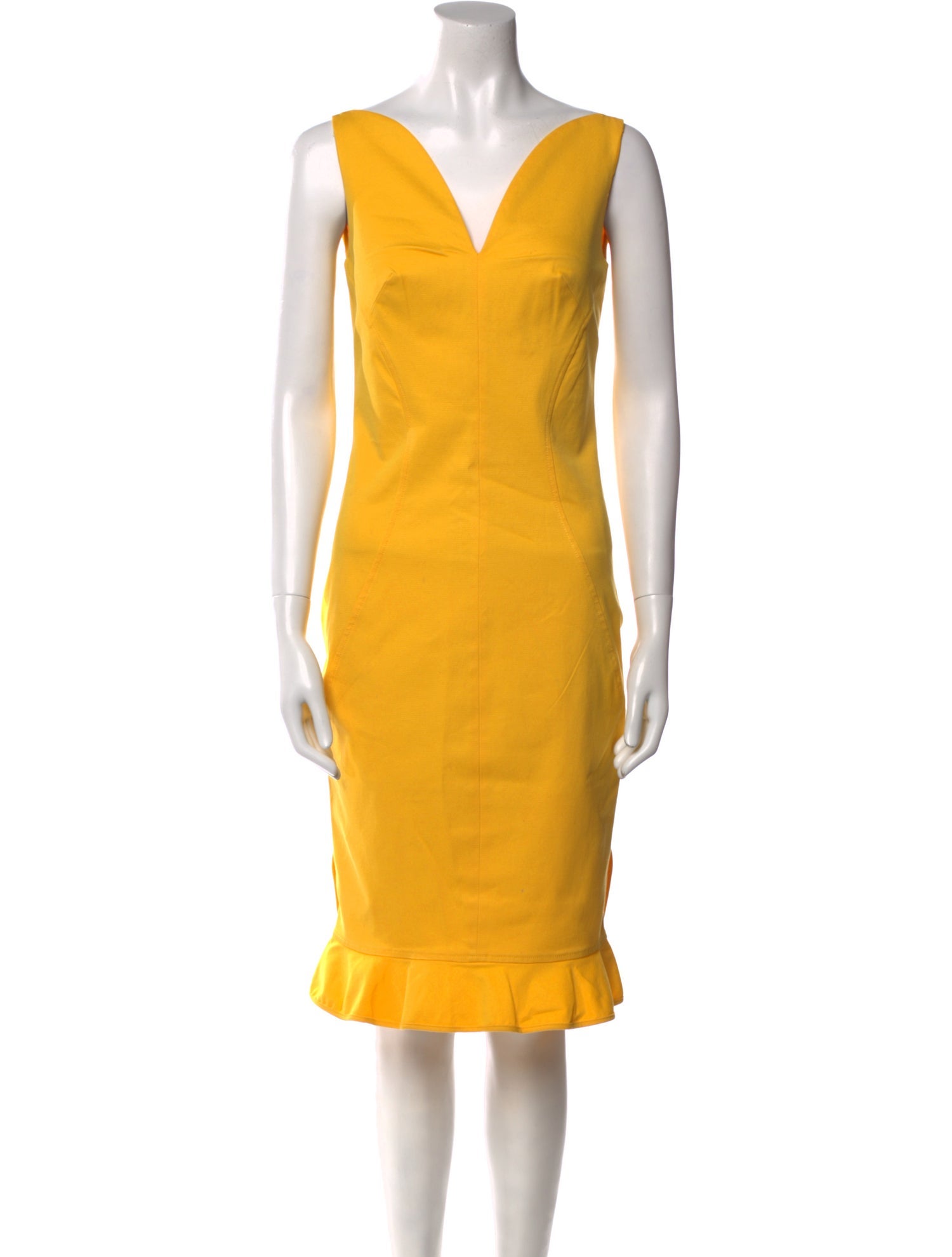 Oscar de la Renta V-Neck Knee-Length Dress