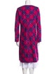 Oscar de la Renta Virgin Wool Plaid Print Coat
