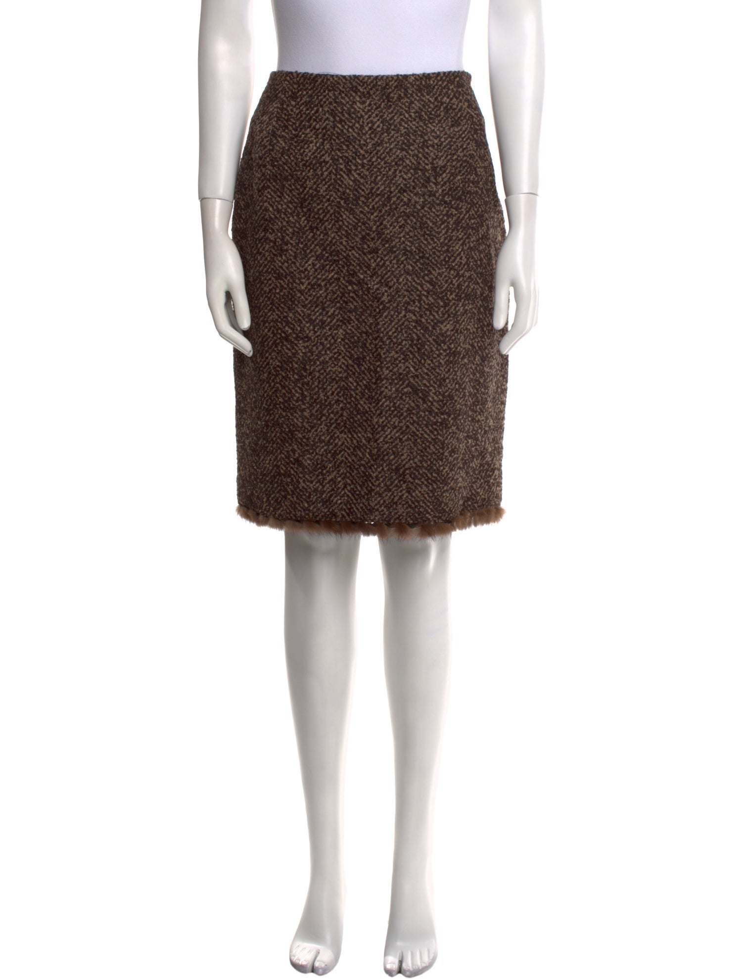 Oscar de la Renta Wool Knee-Length Skirt