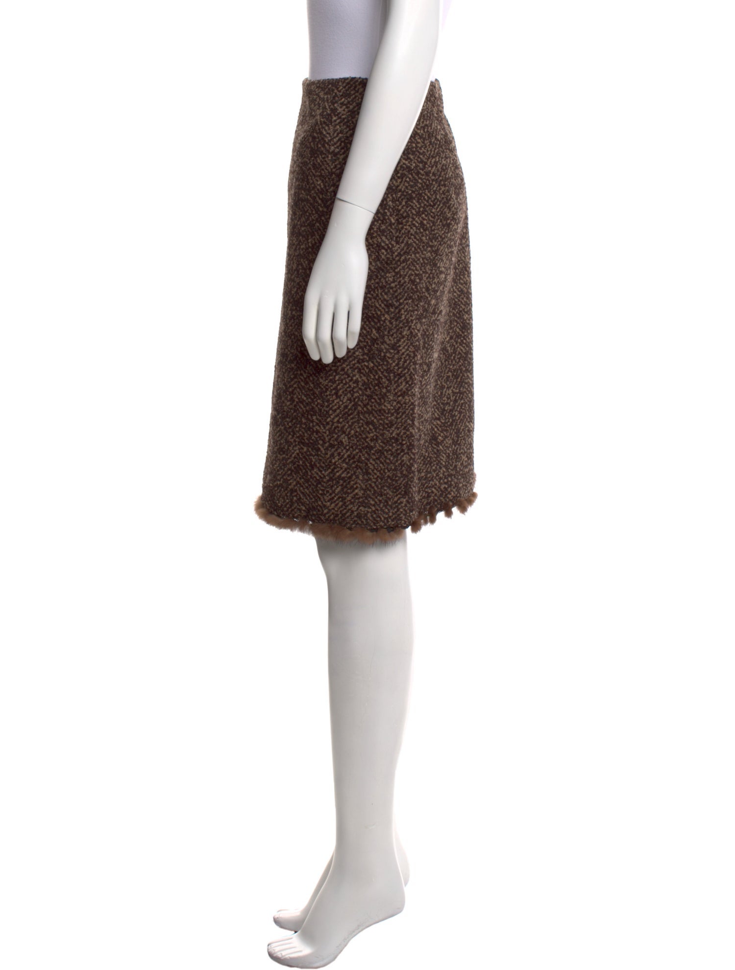 Oscar de la Renta Wool Knee-Length Skirt