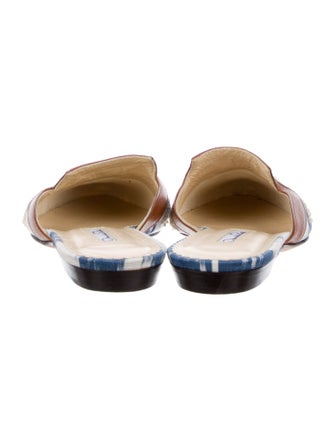 Oscar de la Renta Printed Beaded Accents Mules