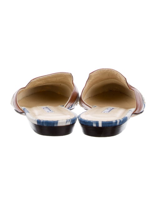 Oscar de la Renta Printed Beaded Accents Mules