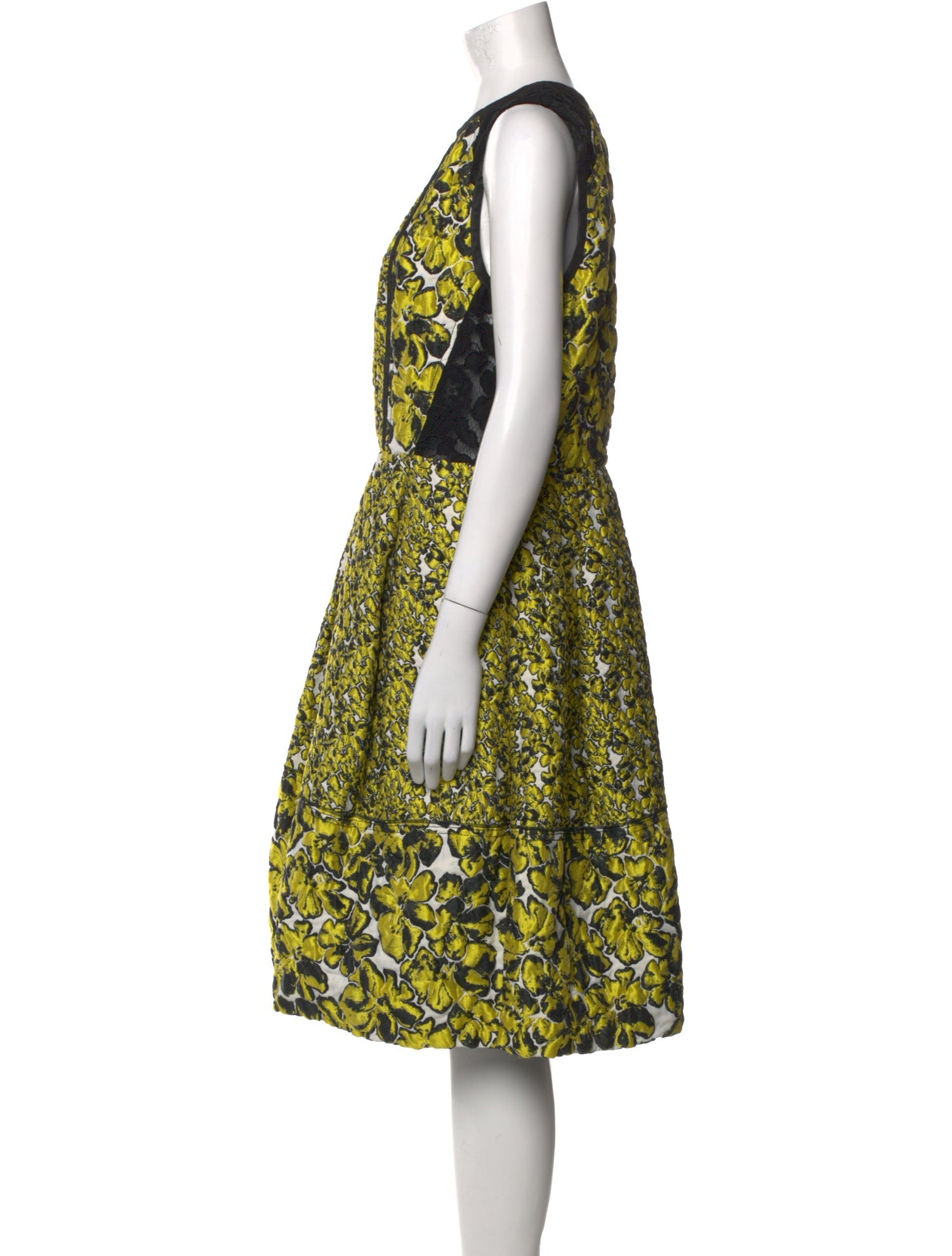 Oscar de la Renta Floral Print Knee-Length Dress