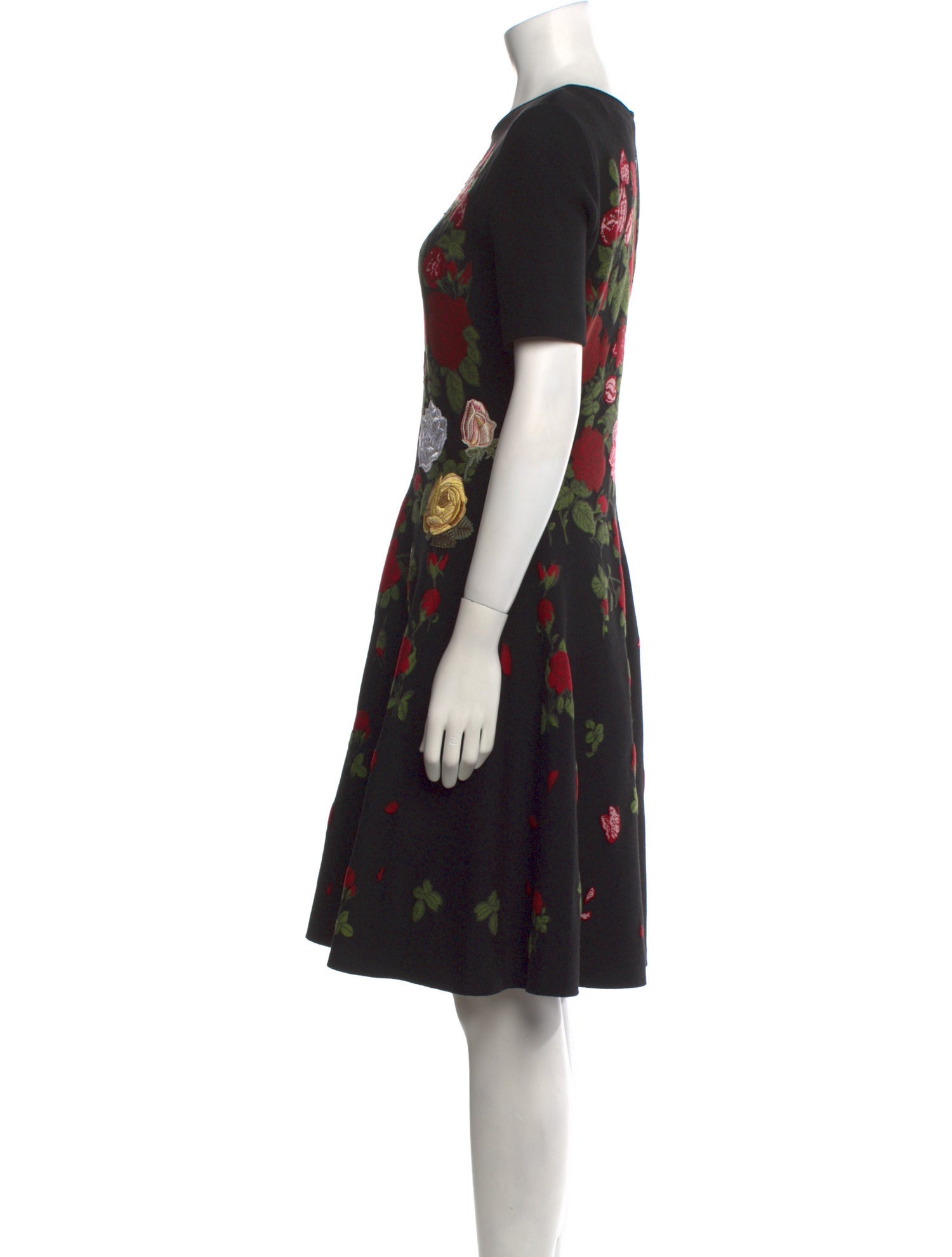 Oscar de la Renta Floral Print Knee-Length Dress