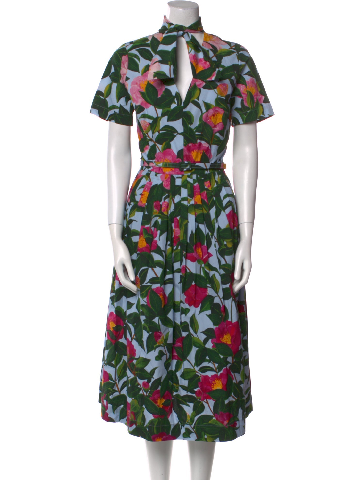 Oscar de la Renta Floral Print Midi Length Dress w/ Tags