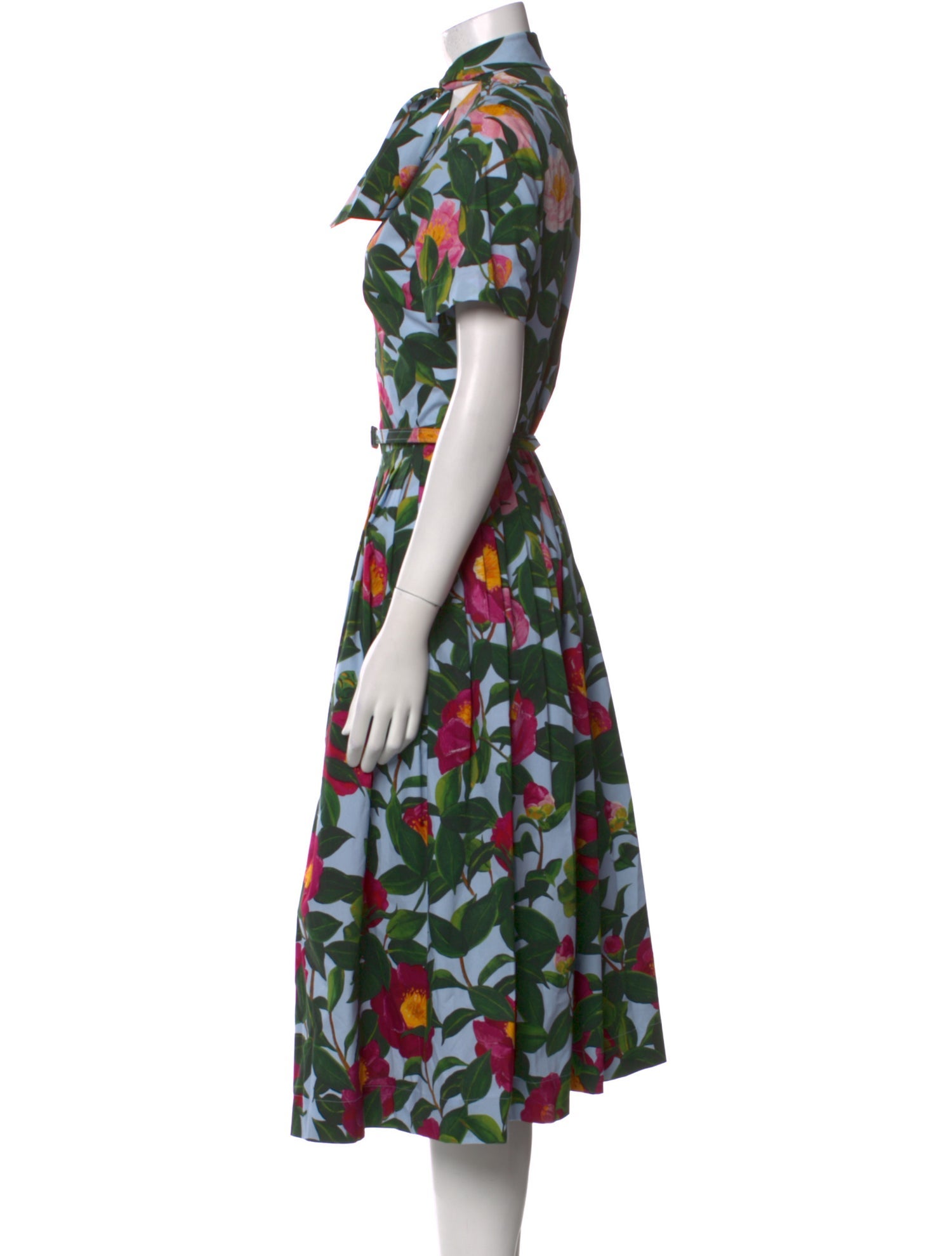 Oscar de la Renta Floral Print Midi Length Dress w/ Tags