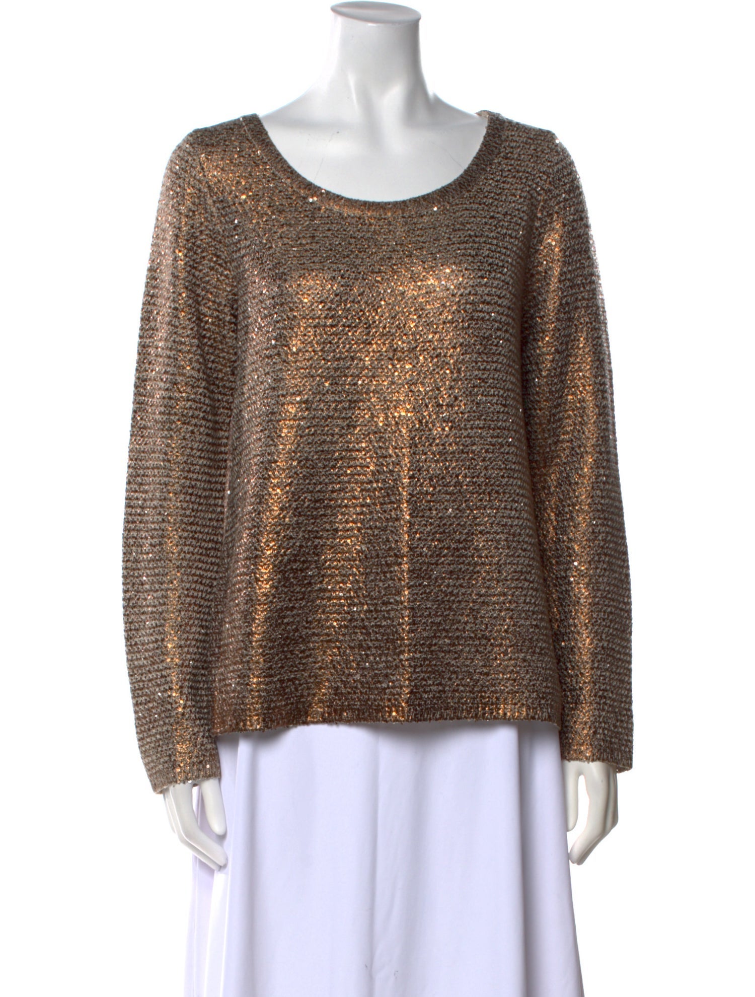 Oscar de la Renta Silk Scoop Neck Sweater