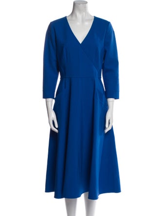 Oscar de la Renta Virgin Wool Midi Length Dress