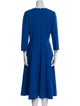 Oscar de la Renta Virgin Wool Midi Length Dress
