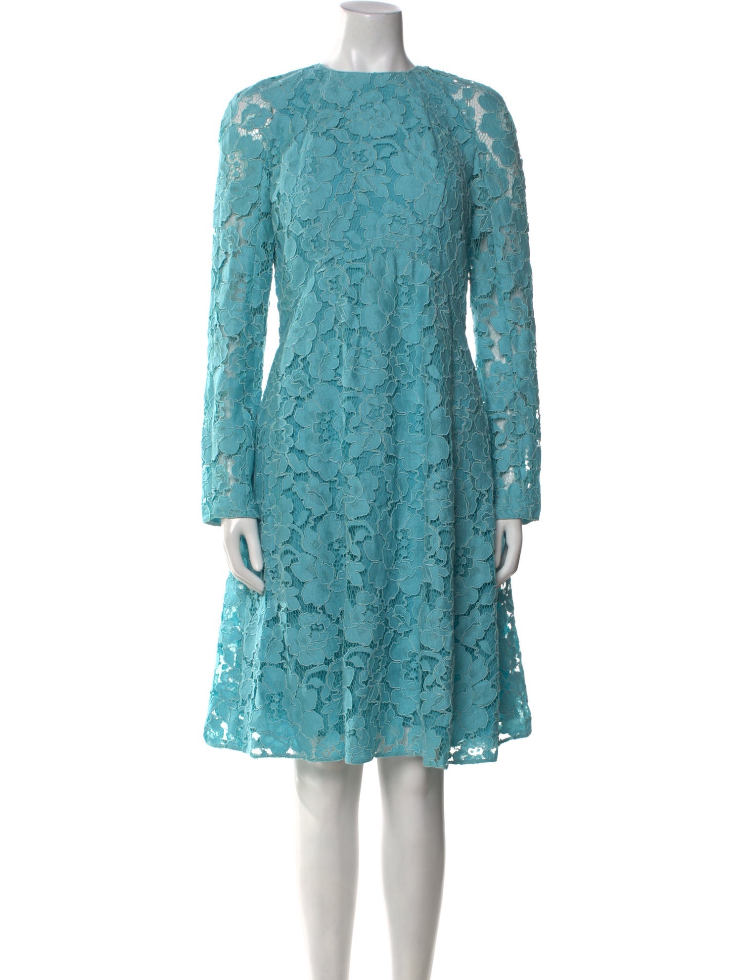 Oscar de la Renta Lace Pattern Knee-Length Dress